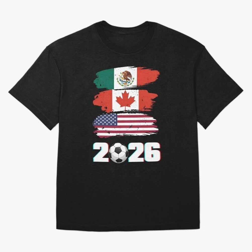 USA Canada Mexico Flag 2026 Cup Brush Art T-Shirt Argentina Cristiano Ronaldo World Cup 2026 Jersey, Adidas Match Day Tee, Knockout Round, Jordan Football Shirt, Nike Soccer Fan Top, Kane Portugal Fan Club