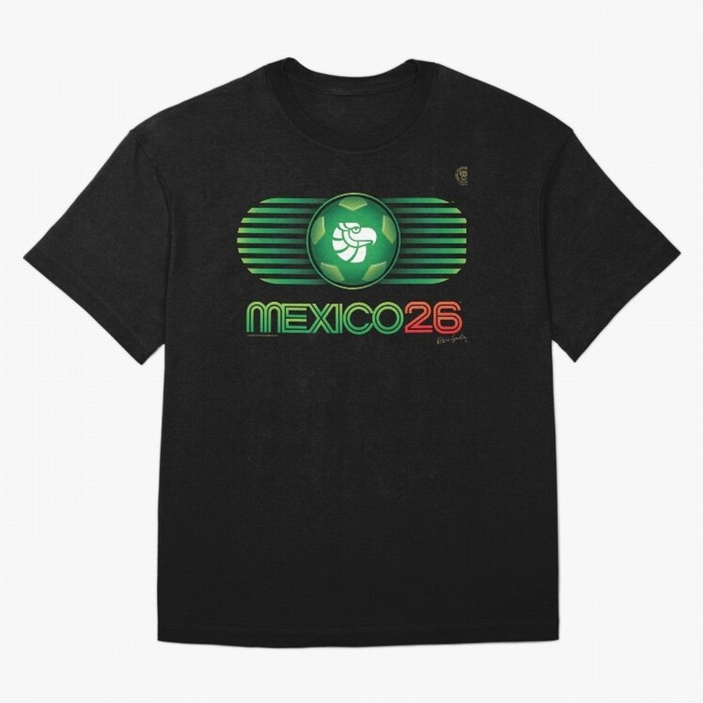 Mexico 26 World Cup Retro Logo. Autographed T-Shirt FIFA World Cup 2026 Argentina Messi Jersey, Jordan Supporter Tee, Neymar Portugal Fans, Nike World Cup Shirt, Adidas Football Fan Top, CR7 Australia Soccer Fans
