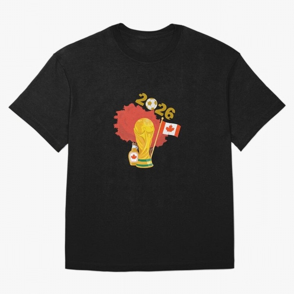 Canada 2026 Football Championship Golden T-Shirt Represent Football Lovers During FIFA World Cup 2026 Fan Jersey, Adidas Soccer Tee, France Supporter Shirt, Nike Football Fan Shirt, Mbappe Jordan Supporter Top, Lewandowski Japan Supporter Night