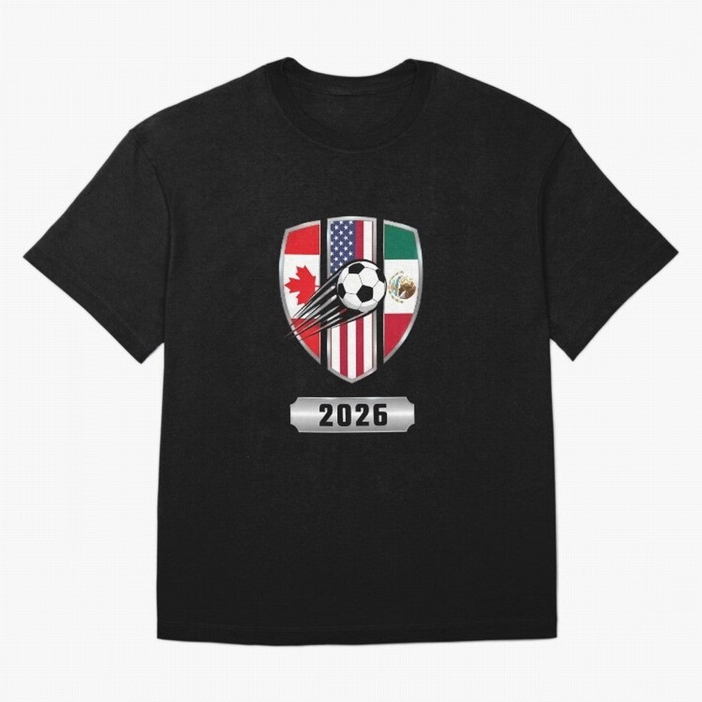 North United America Shield 2026 Cup T-Shirt Mark FIFA World Cup 2026 USA Canada Mexico With Mbappe Fan Jersey, Nike Fan Tee, Brazil Supporter Shirt, Jordan Soccer Shirt, Mbappe Adidas Match Day Top, Pedri Germany Goal Celebration