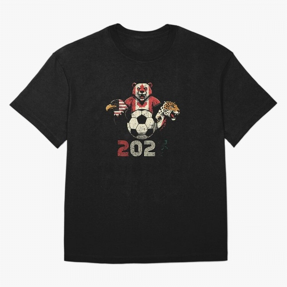 United 2026 Soccer Mascots North America Tournament T-Shirt_83157189 T-Shirt Celebrate Football Dreams Across FIFA World Cup 2026, Jordan Football Jersey For Match Day, Adidas Fan Shirt For Cristiano Ronaldo Fans, Nike Supporter Top, Bellingham