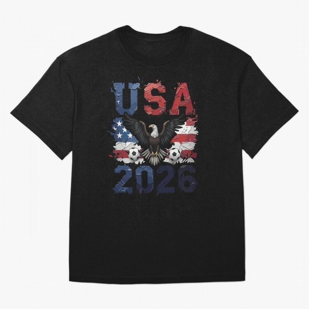 USA 2026 Soccer Eagle - World Cup Football T-Shirt Bring Legendary Rivalry Energy To FIFA World Cup 2026 Fan Jersey, Jordan Football Tee, France Supporter Shirt, Adidas Fan Shirt, Messi Nike Supporter Top, Foden Colombia Knockout Round