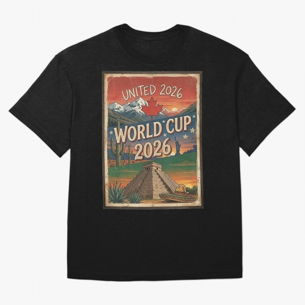 United 2026 World Cup ¨C Vintage North America Soccer Poster T-Shirt England Cristiano Ronaldo World Cup 2026 Jersey, Jordan Football Tee, Final Match, Adidas Fan Shirt, Nike Supporter Top, Neymar Switzerland Fan Club