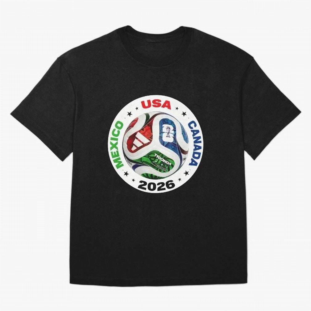 Trionda 26 Soccer Ball - North America 2026 Football Art T-Shirt Neymar Argentina Football Jersey, Jordan Football Tee, World Cup 2026, Adidas Fan Shirt, Nike Supporter Top, Cristiano Ronaldo Ghana Football Fans