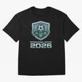 International Soccer 2026 Retro Pixel Glitch Crest T-Shirt Enjoy Global Football Passion For FIFA World Cup 2026 Jersey, Jordan Football Tee, Messi England Fans, Adidas Fan Shirt, Nike Supporter Top, Griezmann Mexico Fan Club