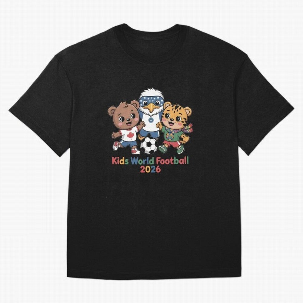 Kids World Football Friends 2026 ¨C Cute Cartoon Soccer Characters for Children T-Shirt Support FIFA World Cup 2026 Group Stage Capturing Jersey, Adidas Football Tee, Cristiano Ronaldo Portugal Fans, Nike Soccer Shirt, Jordan Match Day Top,