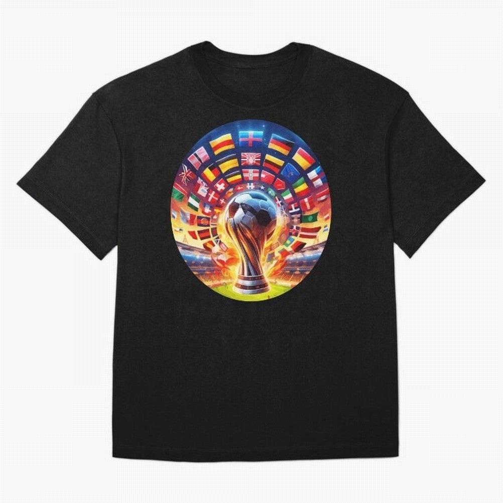 Global Football Fever (The Road to Victory) T-Shirt Share The Excitement Of FIFA World Cup 2026 Spirit Fan Jersey, Jordan Football Tee, Argentina Supporter Shirt, Adidas Fan Shirt, Mbappe Nike Supporter Top, Modric Brazil Knockout Round