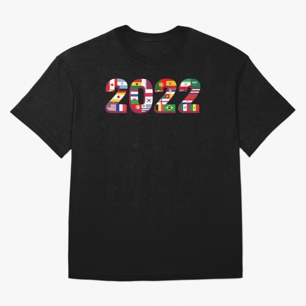 Flags of the 32 Teams that Played in Qatar in 2022 for Football Fans T-Shirt Argentina Messi World Cup 2026 Jersey, Nike Fan Tee, Match Day, Jordan Soccer Shirt, Adidas Match Day Top, Rodri Senegal Soccer Fans