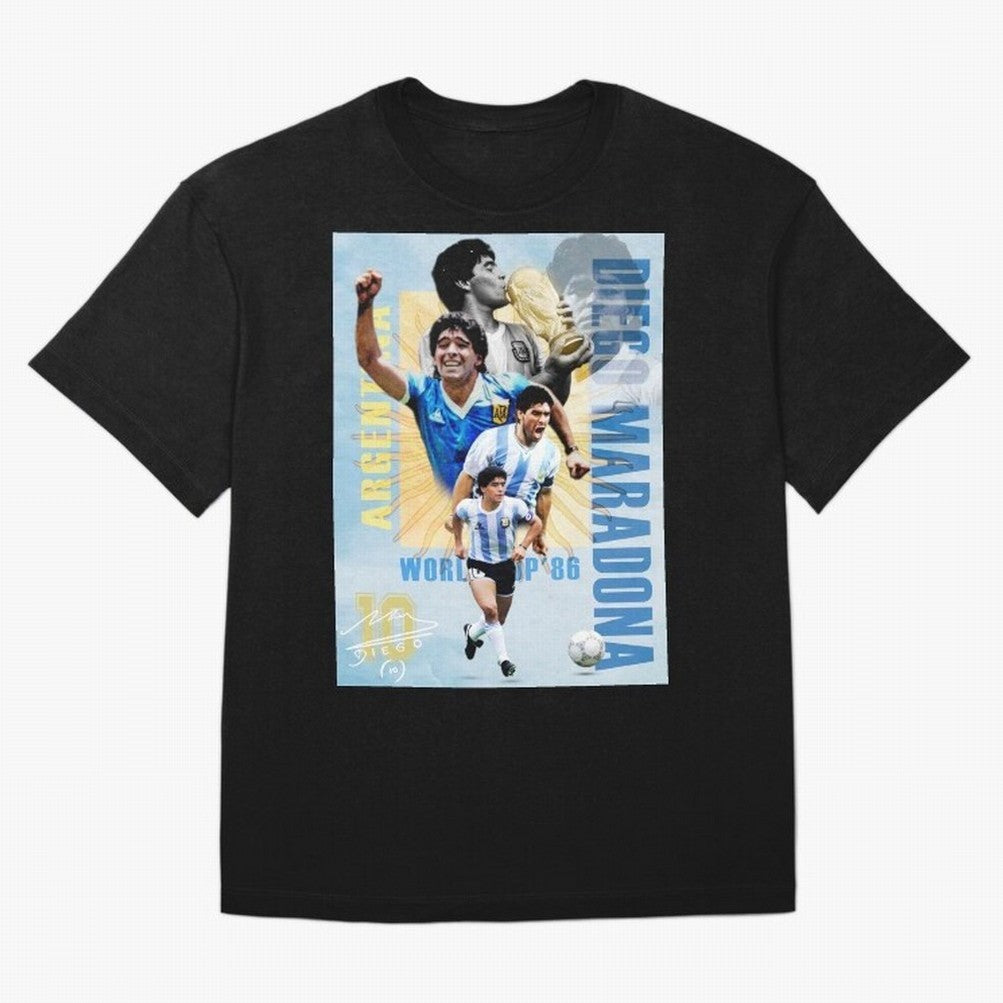 Diego Maradona Argentina Poster - Iconic World Cup Legend Art Print T-Shirt FIFA World Cup 2026 Canada Kane, Nike Fan Jersey For Match Day, Jordan Soccer Shirt For Messi Fans, Adidas Match Day Top, Foden Canada Soccer Fans