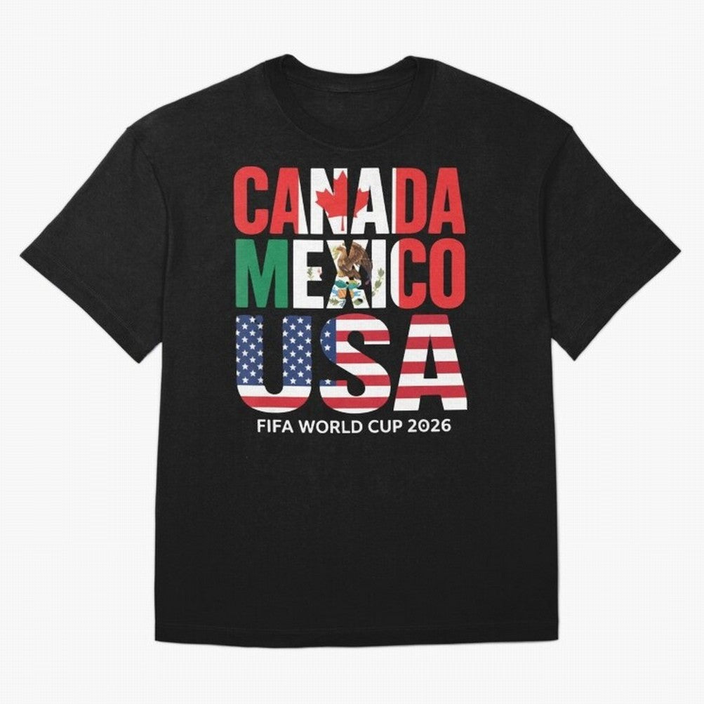 Canada Mexico USA 2026 World Cup Host Nations T-Shirt Messi France Football Jersey, Nike Football Tee, World Cup 2026, Adidas Soccer Shirt, Jordan Fan Top, Son Belgium Group Stage