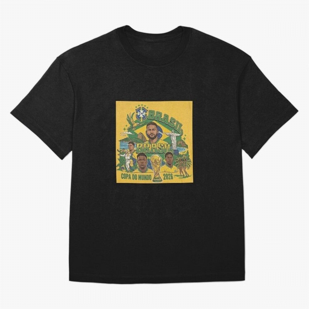 Brazil Football 2026 ¨C Retro World Cup Fan Art T-Shirt France Cristiano Ronaldo World Cup 2026 Jersey, Jordan Supporter Tee, Group Stage, Nike World Cup Shirt, Adidas Football Fan Top, Pedri Portugal Goal Celebration