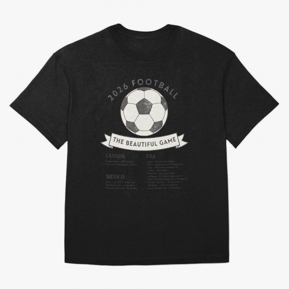 2026 Football Soccer Host Cities Beautiful Game T-Shirt Spain Cristiano Ronaldo World Cup 2026 Jersey, Jordan Supporter Tee, Group Stage, Nike World Cup Shirt, Adidas Football Fan Top, Vinicius Japan Goal Celebration