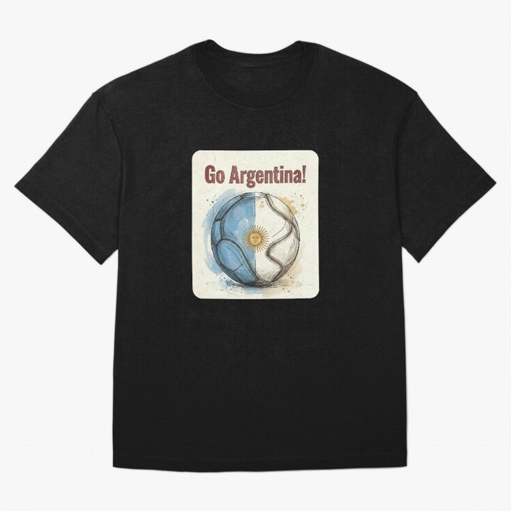 Go Argentina Soccer Ball Flag | Argentinian Football Fan Graphic Tee T-Shirt World Cup 2026 Paraguay Lewandowski Jersey, Nike Fan Tee, Stadium Chant, Jordan Soccer Shirt, Adidas Match Day Top