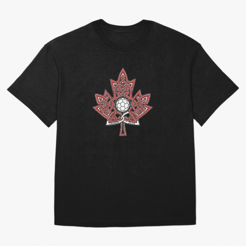 Interwoven Maple Leaf Canada Soccer 2026 T-Shirt_83135197 T-Shirt Bring FIFA World Cup 2026 USA Canada Mexico Highlighting Fan Jersey, Adidas Soccer Tee, Portugal Supporter Shirt, Nike Football Fan Shirt, Haaland Jordan Supporter Top, Modric Sweden