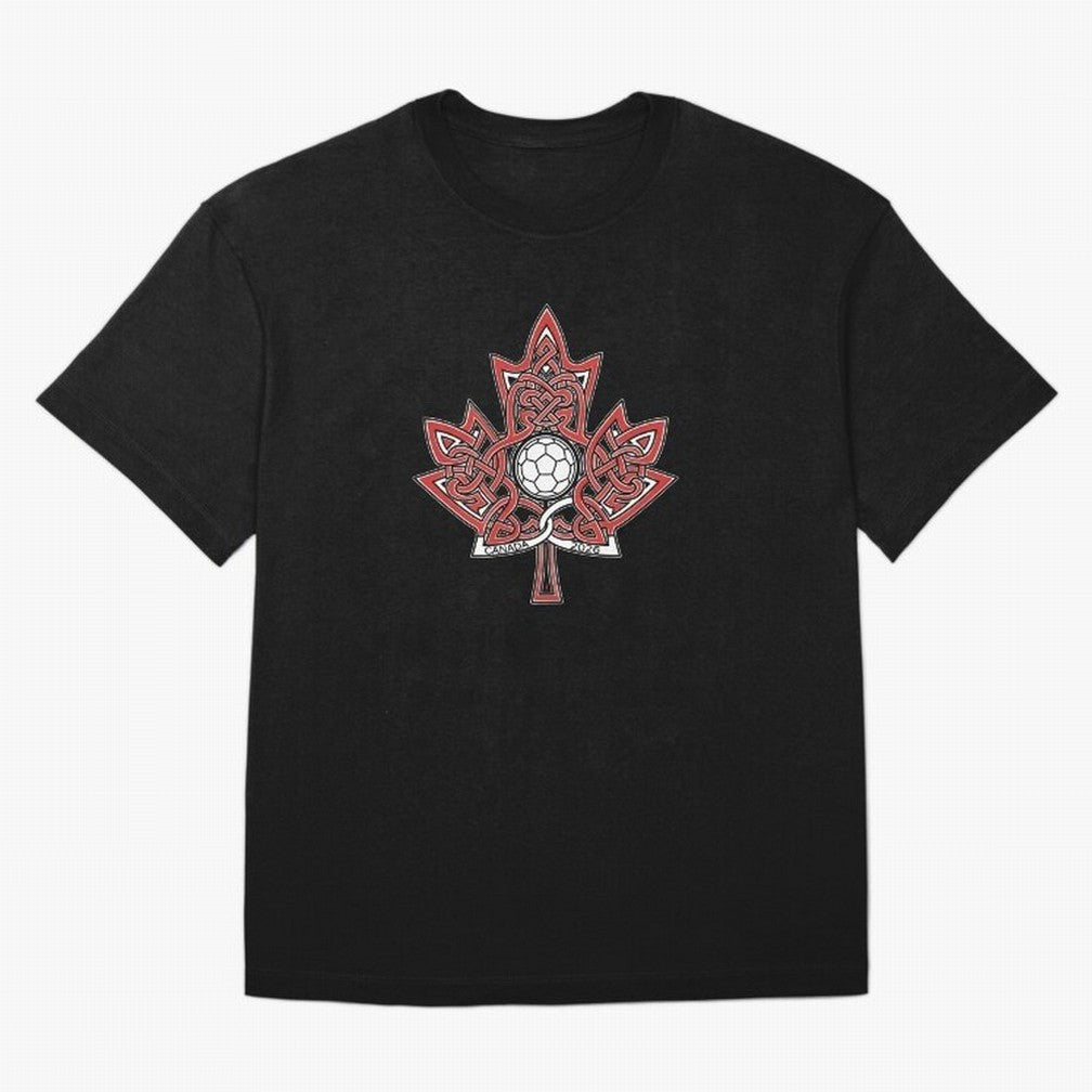 Interwoven Maple Leaf Canada Soccer 2026 T-Shirt_83135197 T-Shirt Embrace FIFA World Cup 2026 Group Stage Spirit Jersey, Jordan Football Tee, Cristiano Ronaldo France Fans, Adidas Fan Shirt, Nike Supporter Top, Haaland England Knockout Round