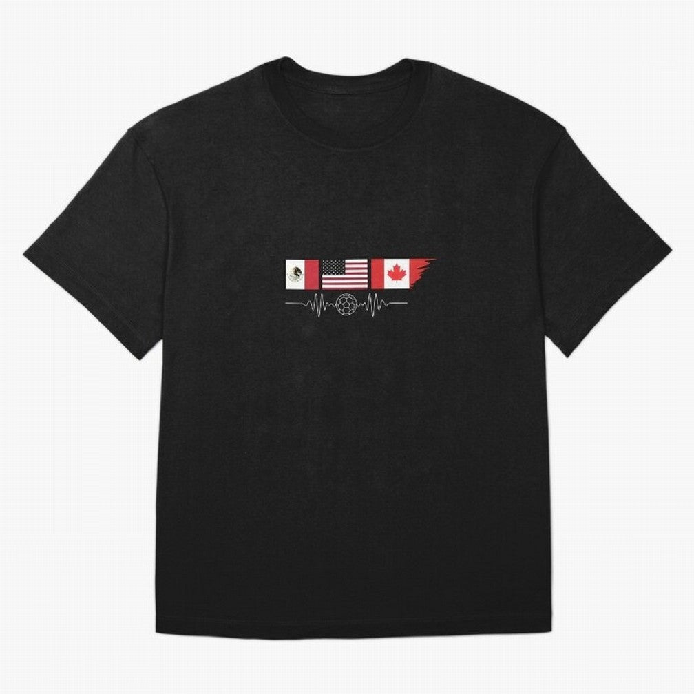 North America Soccer Heartbeat Flags 2026 Cup T-Shirt_82794888 T-Shirt Bring Legendary Rivalry Energy To The FIFA World Cup 2026 Fan Jersey, Adidas Football Tee, Argentina Supporter Shirt, Nike Soccer Shirt, Haaland Jordan Match Day Top, Modric