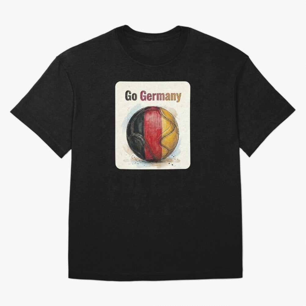 Go Germany Soccer Ball Flag | German Football Fan Graphic Tee T-Shirt Back Your Heroes With FIFA World Cup 2026 Group Stage Jersey, Nike Match Day Shirt, Messi Spain Fans, Adidas Supporter Tee, Jordan Soccer Fan Top, Musiala Australia Trophy Race