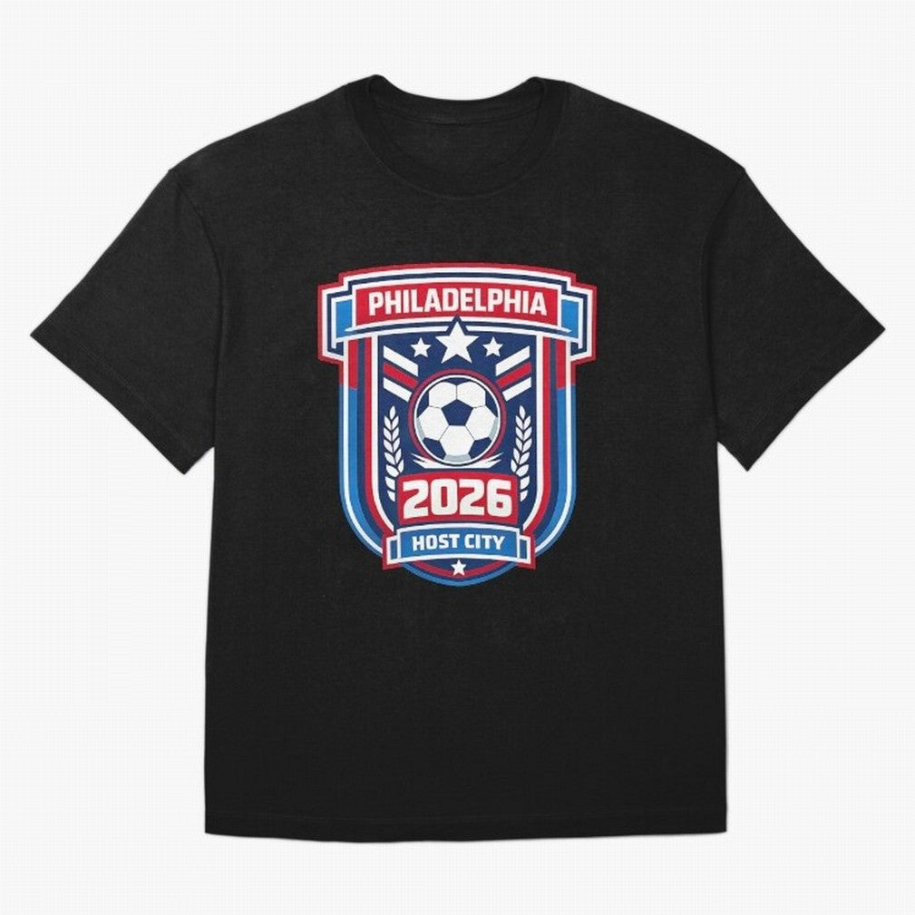 Philadelphia 2026 Soccer Host City Welcoming the World Cup T-Shirt Represent FIFA World Cup 2026 USA Canada Mexico For Fans Fan Jersey, Nike Football Tee, Argentina Supporter Shirt, Adidas Soccer Shirt, Haaland Jordan Fan Top, Salah Brazil Stadium
