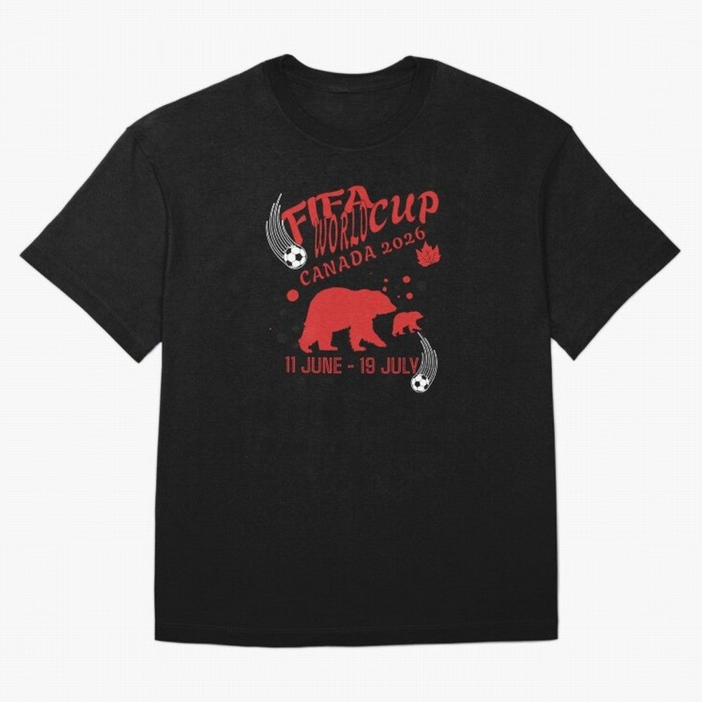 FIFA World Cup Canada 2026 Bear Maple Leaf - Football Canadian Design T-Shirt France CR7 World Cup 2026 Jersey, Nike Football Tee, Soccer Fans, Adidas Soccer Shirt, Jordan Fan Top, De Bruyne Senegal Watch Party