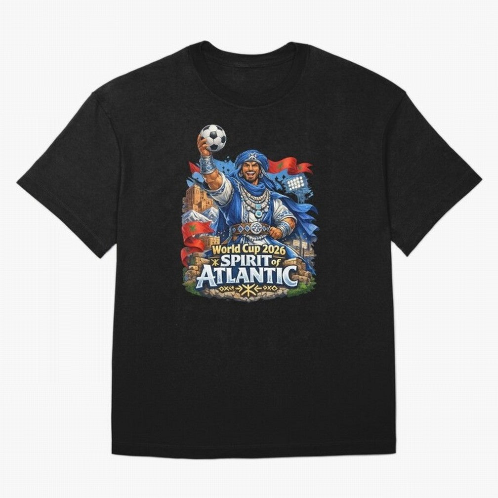 Moroccan World Cup 2026 Spirit of Atlantic T-Shirt Argentina Cristiano Ronaldo World Cup 2026 Jersey, Jordan Football Tee, Goal Celebration, Adidas Fan Shirt, Nike Supporter Top, De Bruyne Switzerland Fan Club