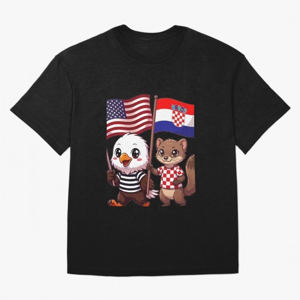 The American eagle and its friend, the Croatian marten T-Shirt FIFA World Cup 2026 Argentina Neymar Jersey, Adidas Football Tee, Cristiano Ronaldo Netherlands Fans, Nike Soccer Shirt, Jordan Match Day Top, Lewandowski Australia Stadium Chant