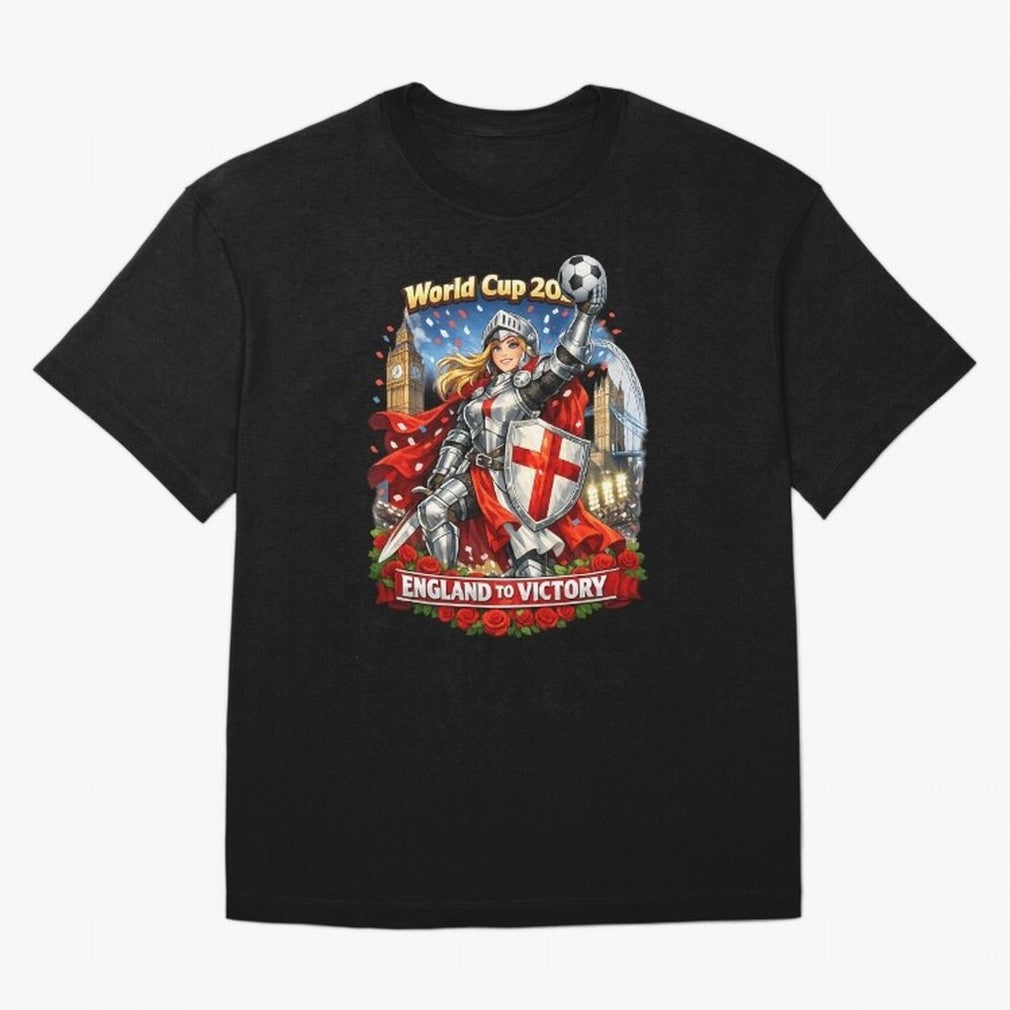 England To Victory Knight World Cup 2026 T-Shirt Cristiano Ronaldo France Football Jersey, Jordan Football Tee, World Cup 2026, Adidas Fan Shirt, Nike Supporter Top, Yamal Belgium Football Fans