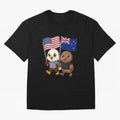 the American eagle and its friend the New Zealand kiwi T-Shirt Turn Football Passion Into FIFA World Cup 2026 USA Canada Jersey, Nike Football Tee, Mbappe Spain Fans, Adidas Soccer Shirt, Jordan Fan Top, Yamal Croatia Group Stage