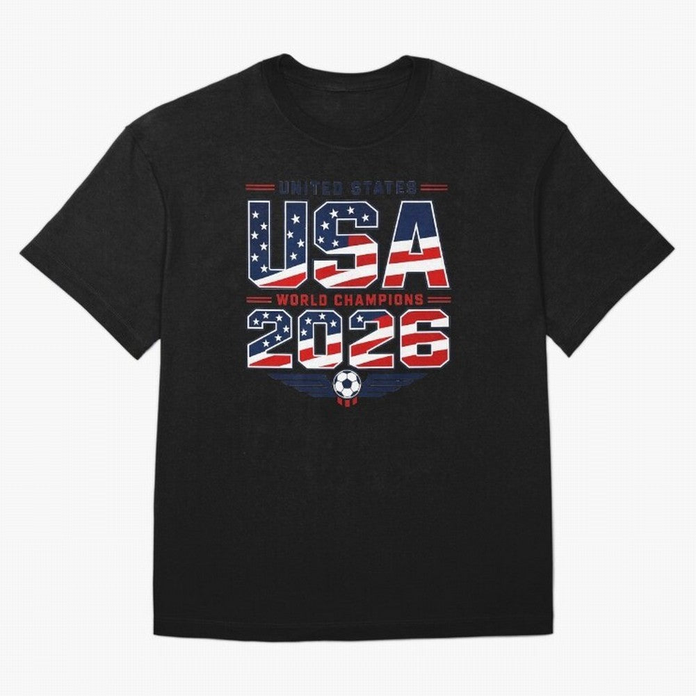 USA World Champions 2026 ¨C Patriotic Soccer Fan Shirt T-Shirt Messi Argentina Football Jersey, Adidas Football Tee, World Cup 2026, Nike Soccer Shirt, Jordan Match Day Top, Rodri USA Stadium Chant