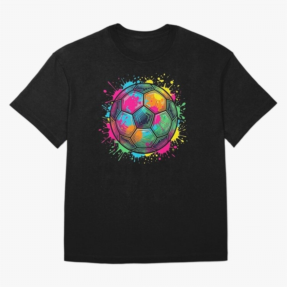 Color Splash Artistic Soccer Ball Design T-Shirt Haaland Argentina Football Jersey, Jordan Supporter Tee, World Cup 2026, Nike World Cup Shirt, Adidas Football Fan Top, Cristiano Ronaldo France Goal Celebration