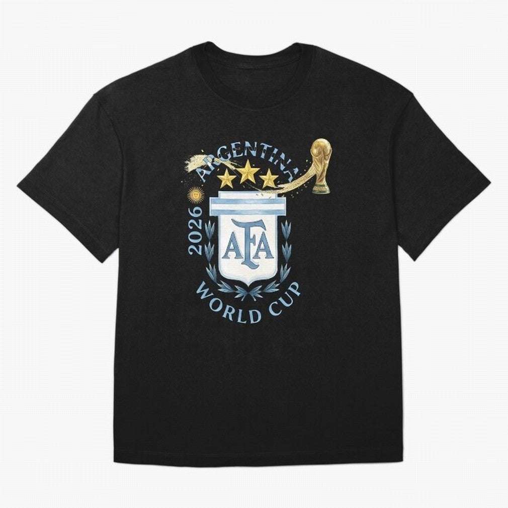 Argentina Football Champion World Cup 2026 - Gold Stars Watercolor T-Shirt FIFA World Cup 2026 Ecuador Bellingham Fan Jersey, Jordan Supporter Tee, England Supporter Shirt, Nike World Cup Shirt, Haaland Adidas Football Fan Top, Rodri Brazil Soccer