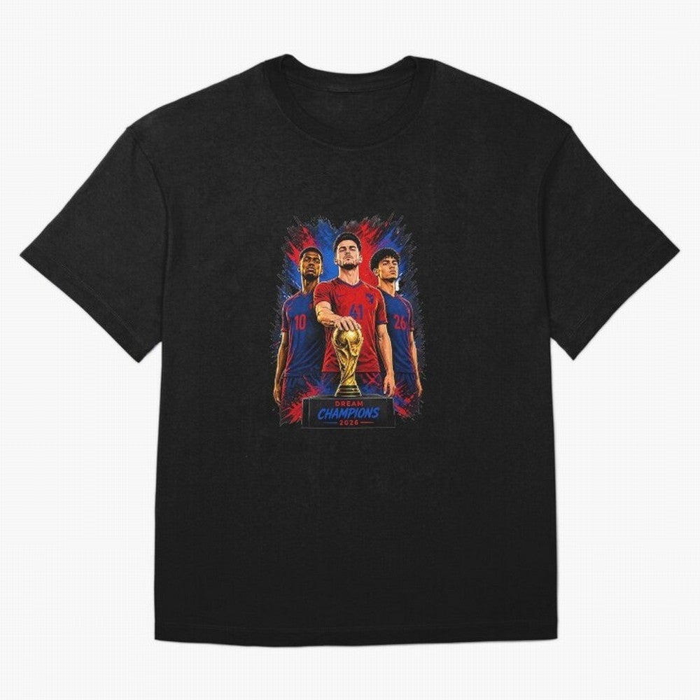 Dream Champions 2026 Football Streetwear Design | Trophy Graphic Tee T-Shirt Germany Mbappe World Cup 2026 Jersey, Nike Football Tee, Match Day, Adidas Soccer Shirt, Jordan Fan Top, Yamal Morocco Group Stage