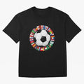 Global Nations Football Circle Art T-Shirt Feel The Roar Of The FIFA World Cup 2026 Journey Through, Jordan Supporter Jersey For Stadium Chant, Nike World Cup Shirt For Cristiano Ronaldo Fans, Adidas Football Fan Top, Messi Ecuador Final Match