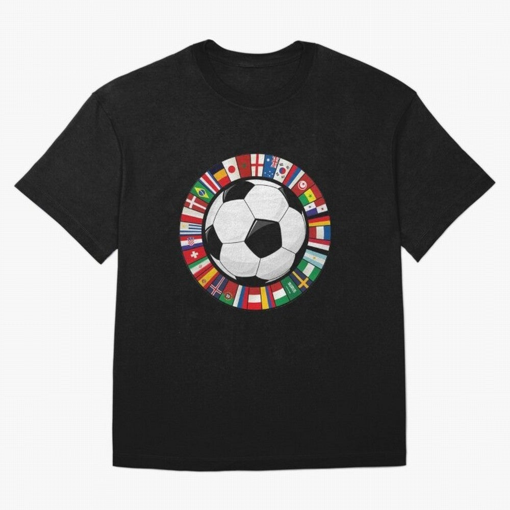 Global Nations Football Circle Art T-Shirt Feel The Roar Of The FIFA World Cup 2026 Journey Through, Jordan Supporter Jersey For Stadium Chant, Nike World Cup Shirt For Cristiano Ronaldo Fans, Adidas Football Fan Top, Messi Ecuador Final Match