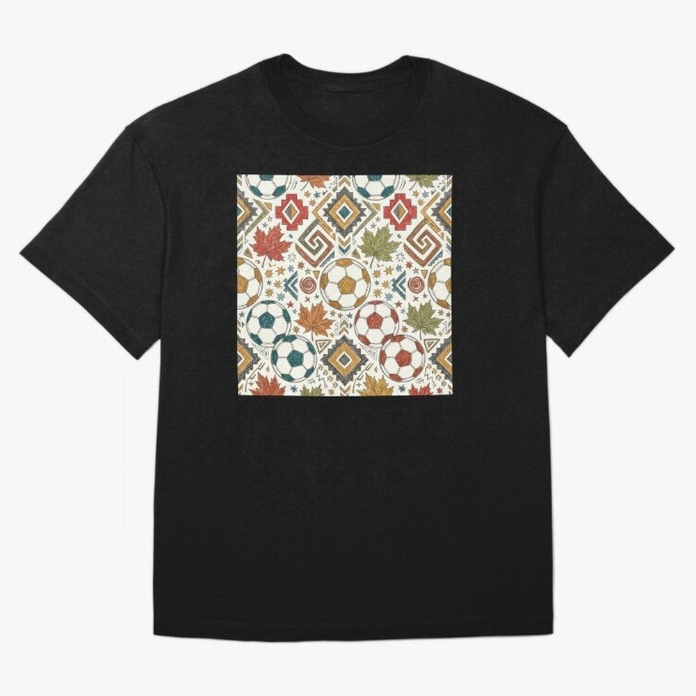 2026 World Cup Unity: Aztec & Maple Soccer Pattern T-Shirt France Messi World Cup 2026 Jersey, Adidas Soccer Tee, Group Stage, Nike Football Fan Shirt, Jordan Supporter Top, Kane Senegal Match Day