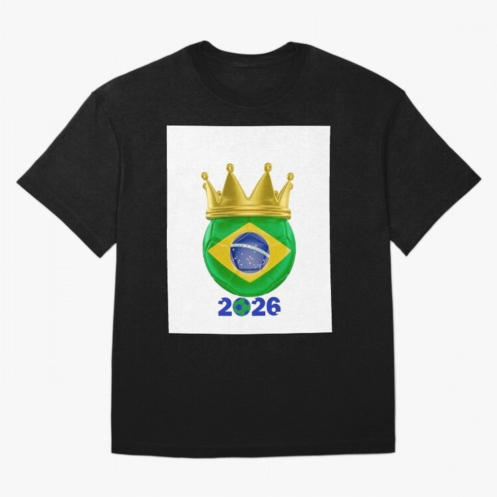 Brazil Football Champion Crown 2026 T-Shirt FIFA World Cup 2026 Canada Saka, Adidas Match Day Jersey For Fan Club, Jordan Football Shirt For CR7 Fans, Nike Soccer Fan Top, Salah Ecuador Knockout Round