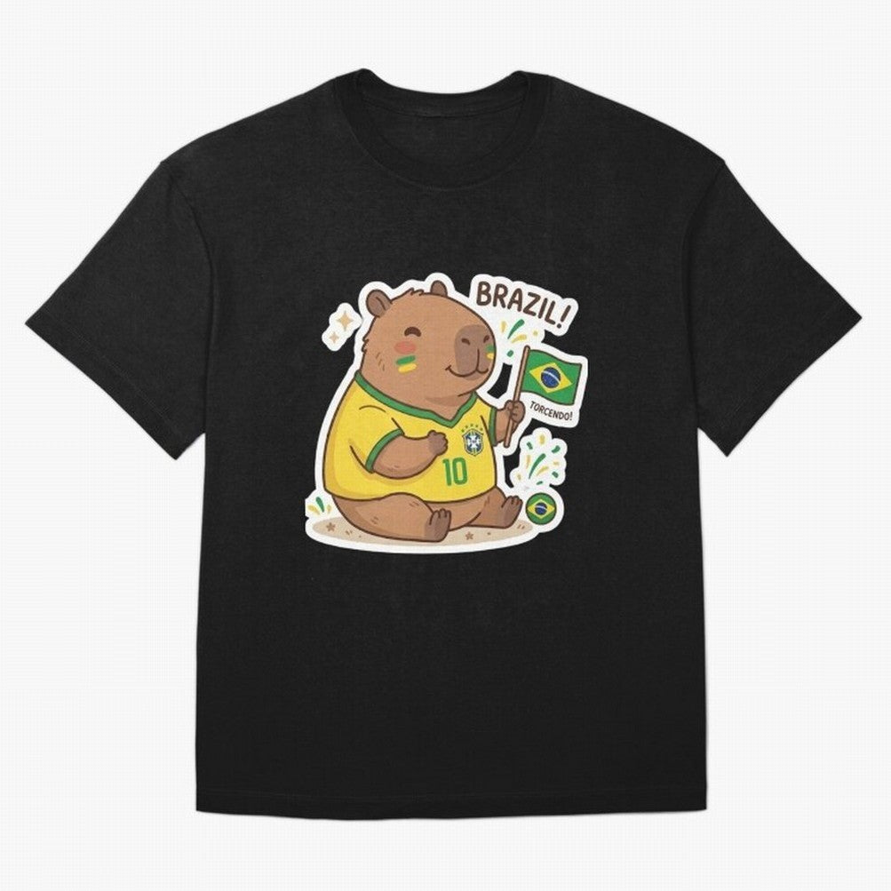 Capivara Torcedora T-Shirt Share The Excitement Of FIFA World Cup 2026 For Fans Of Jersey, Jordan Football Tee, Messi Spain Fans, Adidas Fan Shirt, Nike Supporter Top, Yamal Paraguay Football Fans