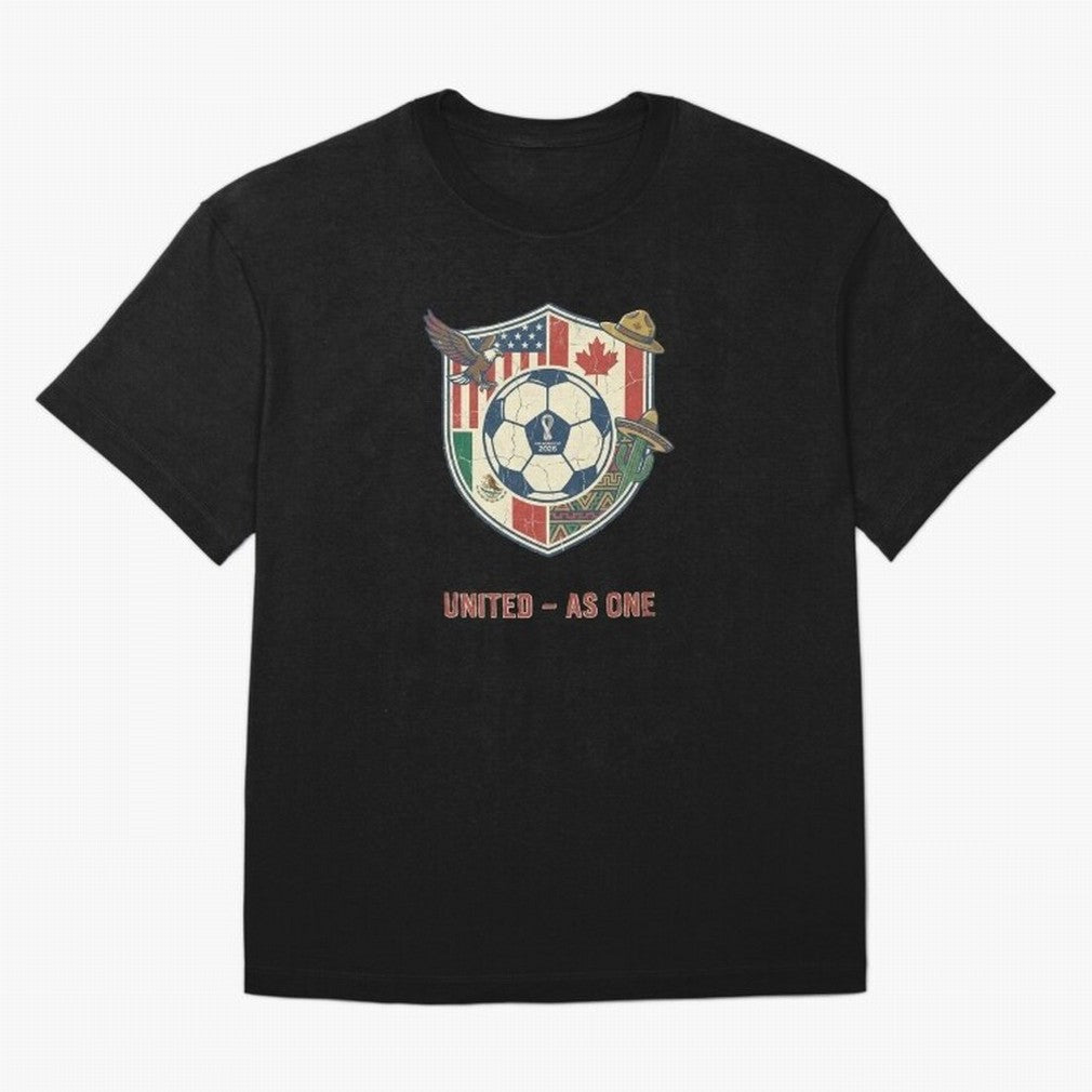 North America United Soccer 2026 Vintage Crest T-Shirt Argentina Cristiano Ronaldo World Cup 2026 Jersey, Nike Football Tee, Group Stage, Adidas Soccer Shirt, Jordan Fan Top, Foden Senegal Stadium Chant