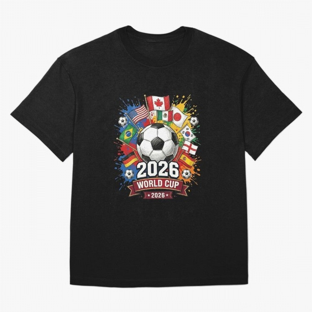 2026 World Cup Soccer Flags Graphic T-Shirt France Messi World Cup 2026 Jersey, Jordan Supporter Tee, Match Day, Nike World Cup Shirt, Adidas Football Fan Top, Cristiano Ronaldo Sweden Goal Celebration