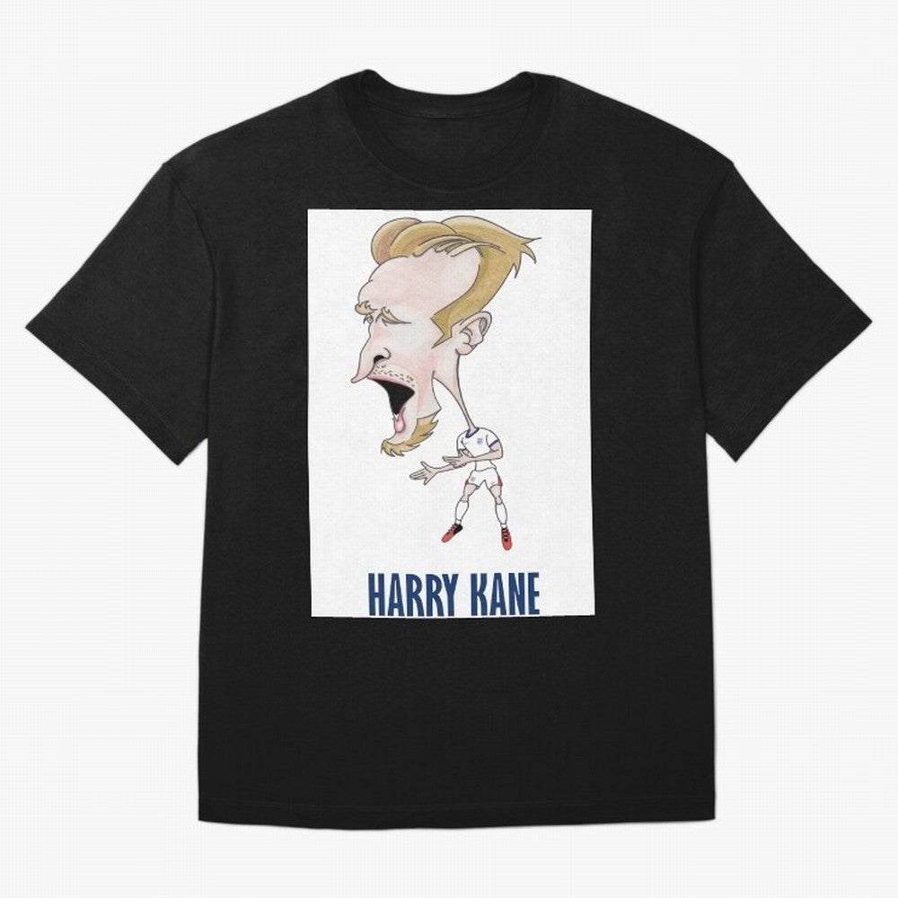 Harry Kane Caricature Print T-Shirt Showcase FIFA World Cup 2026 Spirit, Built Around Jersey, Adidas Football Tee, Neymar Argentina Fans, Nike Soccer Shirt, Jordan Match Day Top, Kane Paraguay Watch Party